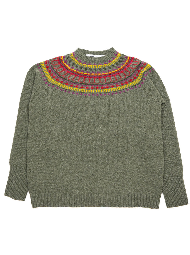The Northern Fells Clothing Company Fairisle Womans Sweater Made in Scotland Moss Full