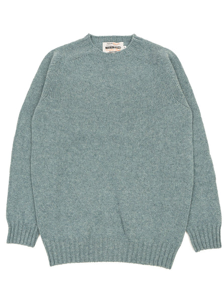 Northern Fells - Super Fine Lambswool Crewneck Sweater - Oribe Green