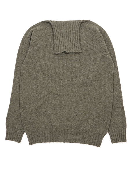 The Northern Fells Clothing Roll Neck Lambswool Shetland Made in Scotland Moss Full