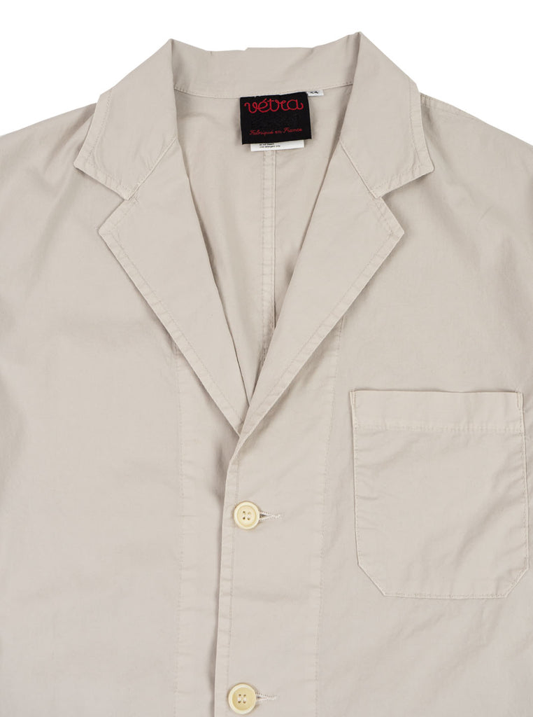 Vetra Poplin Cotton Blazer Pearl The Northern Fells Clothing Company Neck