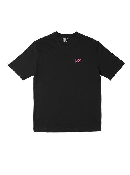 Wayward wwsg0024 LOWGO FLURO Short Sleeve T-Shirt Black The Northern Fells Clothing Company Front